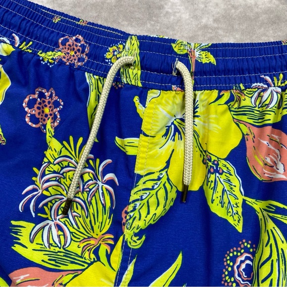 Polo Ralph Lauren Swim Trunks Men's XL Tall Blue Floral Lined Pockets Drawstring - Picture 3 of 16